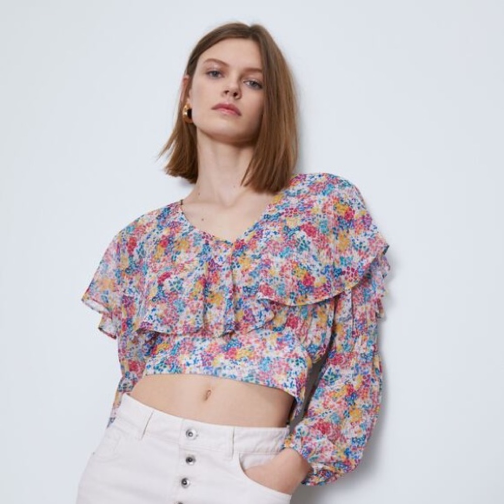 Frill Printed Top 8514/058